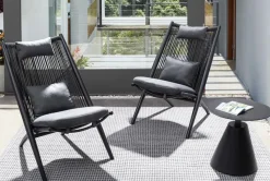 Bizzotto POLTRONA LOUNGE IN CORDA PER ESTERNO NERO XK0Y - ALOHA NEW