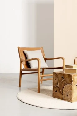 Online Bizzotto POLTRONA LOUNGE IN PELLE COGNAC - CAROLINE