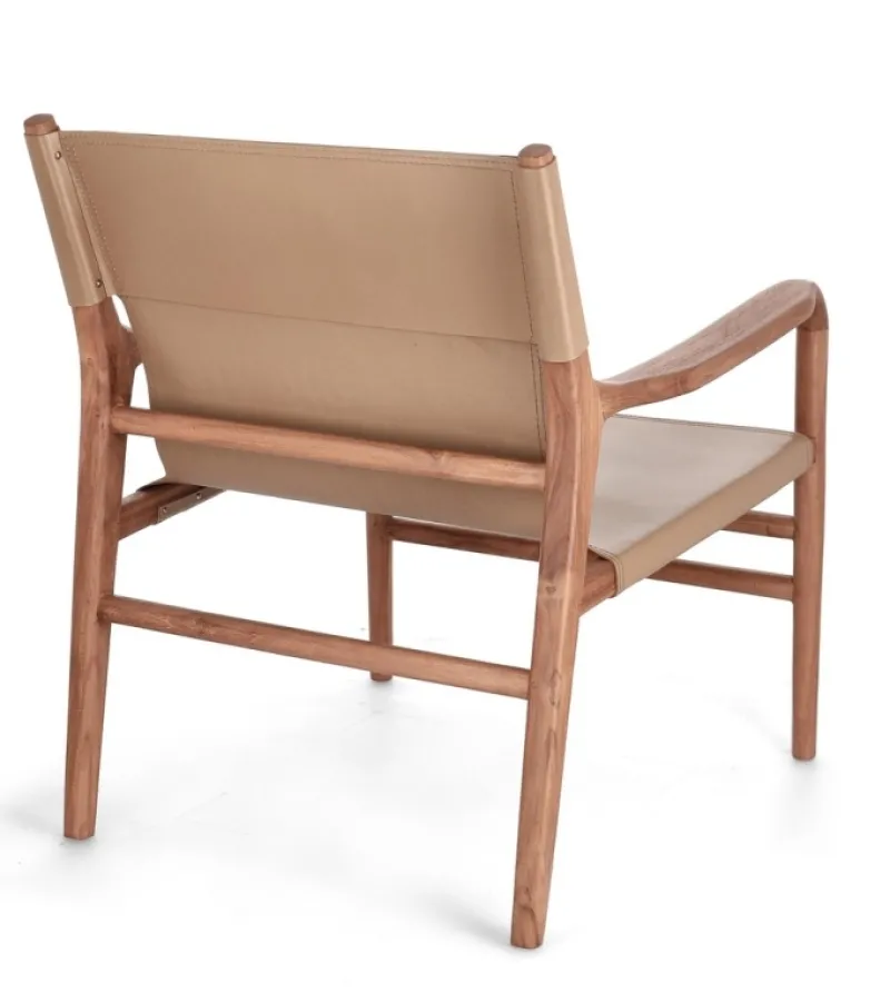 Best Bizzotto POLTRONA LOUNGE IN PELLE TORTORA- CAROLINE