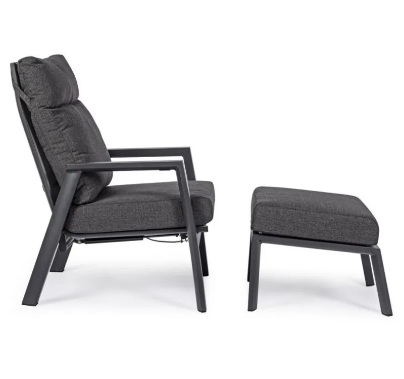 Online Bizzotto POLTRONA RECLINABILE IN ALLUMINIO ANTRACITE JX55 - KLEDI