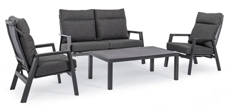 Online Bizzotto POLTRONA RECLINABILE IN ALLUMINIO ANTRACITE JX55 - KLEDI