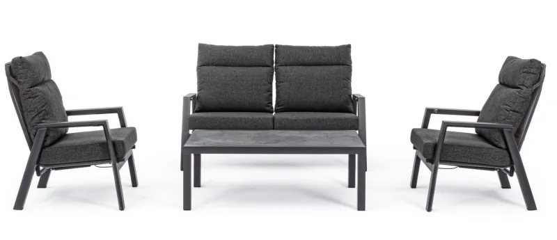 Online Bizzotto POLTRONA RECLINABILE IN ALLUMINIO ANTRACITE JX55 - KLEDI