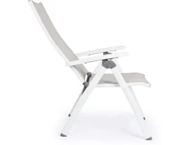Outlet Bizzotto POLTRONA RECLINABILE IN ALLUMINIO PIEGHEVOLE BIANCA - CRUISE