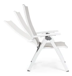 Outlet Bizzotto POLTRONA RECLINABILE IN ALLUMINIO PIEGHEVOLE BIANCA - CRUISE