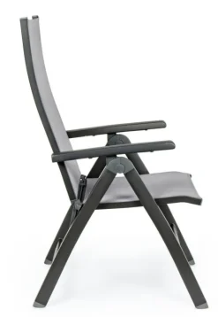 Outlet Bizzotto POLTRONA RECLINABILE IN ALLUMINIO PIEGHEVOLE ANTRACITE - CRUISE