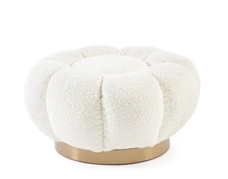 New Bizzotto POUF EFFETTO BOUCLE' BIANCO - FLOREL