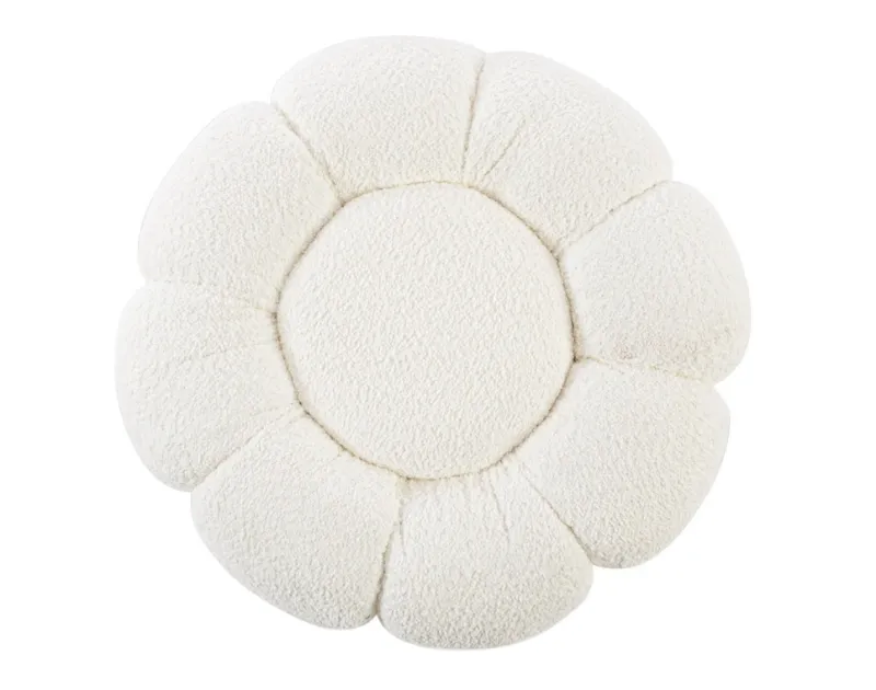 New Bizzotto POUF EFFETTO BOUCLE' BIANCO - FLOREL