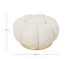 Bizzotto POUF EFFETTO BOUCLE' NATURALE - FLOREL