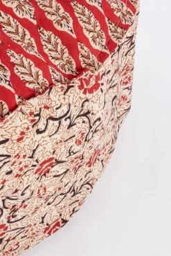 Best Bizzotto POUF LORIENT ROSSO C-FOGLIA-FIORE D65X25