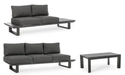 Sale Bizzotto SALOTTO ANGOLARE IN ALLUMINIO ANTRACITE CX23 - KONNOR