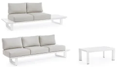 New Bizzotto SALOTTO ANGOLARE IN ALLUMINIO BIANCO CX21 - KONNOR