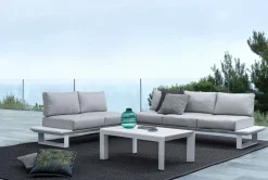 New Bizzotto SALOTTO ANGOLARE IN ALLUMINIO BIANCO CX21 - KONNOR