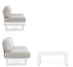 New Bizzotto SALOTTO ANGOLARE IN ALLUMINIO BIANCO CX21 - KONNOR