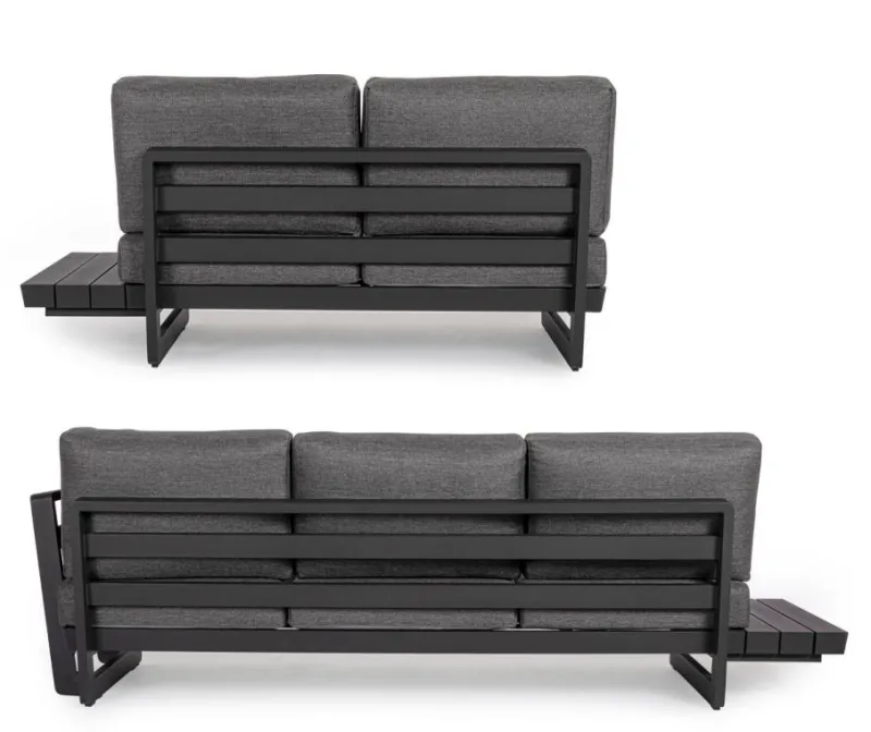 Outlet Bizzotto SALOTTO ANGOLARE IN ALLUMINIO ANTRACITE WG21 - INFINITY