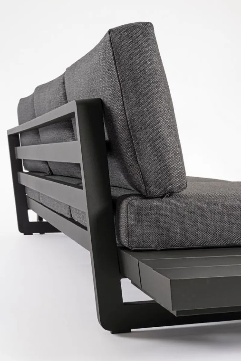 Outlet Bizzotto SALOTTO ANGOLARE IN ALLUMINIO ANTRACITE WG21 - INFINITY