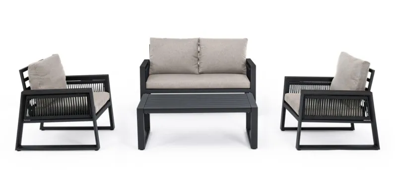 Clearance Bizzotto SALOTTO IN ALLUMINIO ANTRACITE LH32 - CAPTIVA