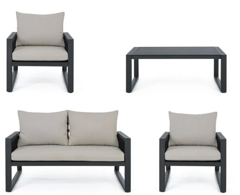 Clearance Bizzotto SALOTTO IN ALLUMINIO ANTRACITE LH32 - CAPTIVA