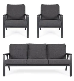 Outlet Bizzotto SALOTTO IN ALLUMINIO ANTRACITE JX55 - TRUMAN