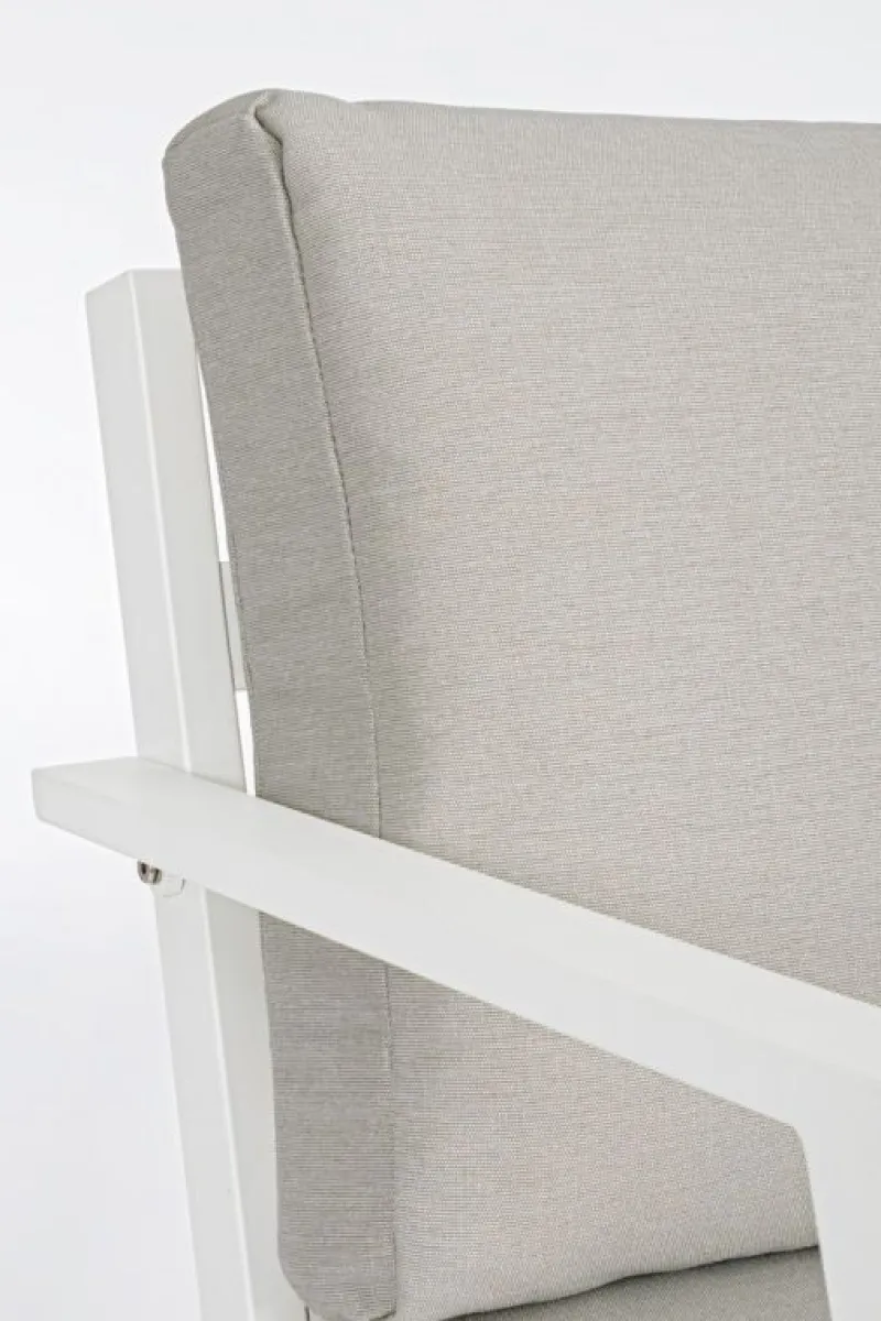 Clearance Bizzotto SALOTTO IN ALLUMINIO CON CUSCINI BIANCO YK11 - HARLEY