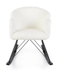 Best Bizzotto SEDIA A DONDOLO EFFETTO BOUCLE' BIANCA - SIBILLA