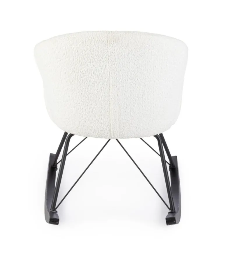 Best Bizzotto SEDIA A DONDOLO EFFETTO BOUCLE' BIANCA - SIBILLA