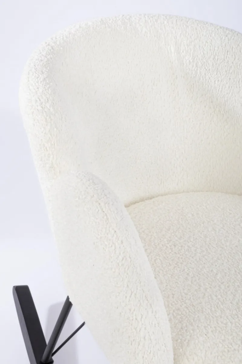 Best Bizzotto SEDIA A DONDOLO EFFETTO BOUCLE' BIANCA - SIBILLA