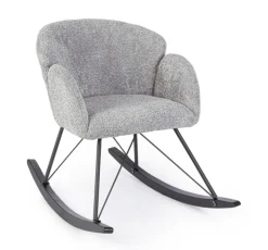 Outlet Bizzotto SEDIA A DONDOLO EFFETTO BOUCLE' GRIGIO CHIARO - SIBILLA