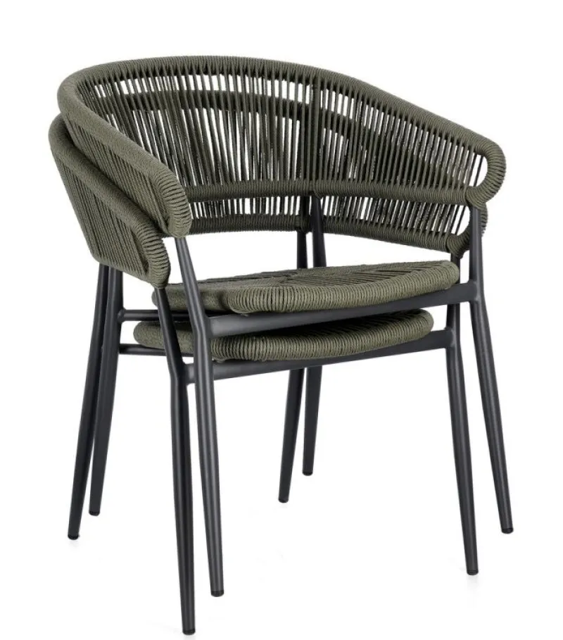 Discount Bizzotto SEDIA C-BR ALGAIDA ANTRACITE/VERDE