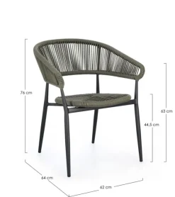 Discount Bizzotto SEDIA C-BR ALGAIDA ANTRACITE/VERDE