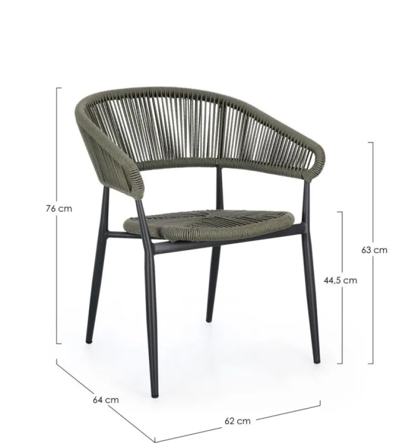 Discount Bizzotto SEDIA C-BR ALGAIDA ANTRACITE/VERDE