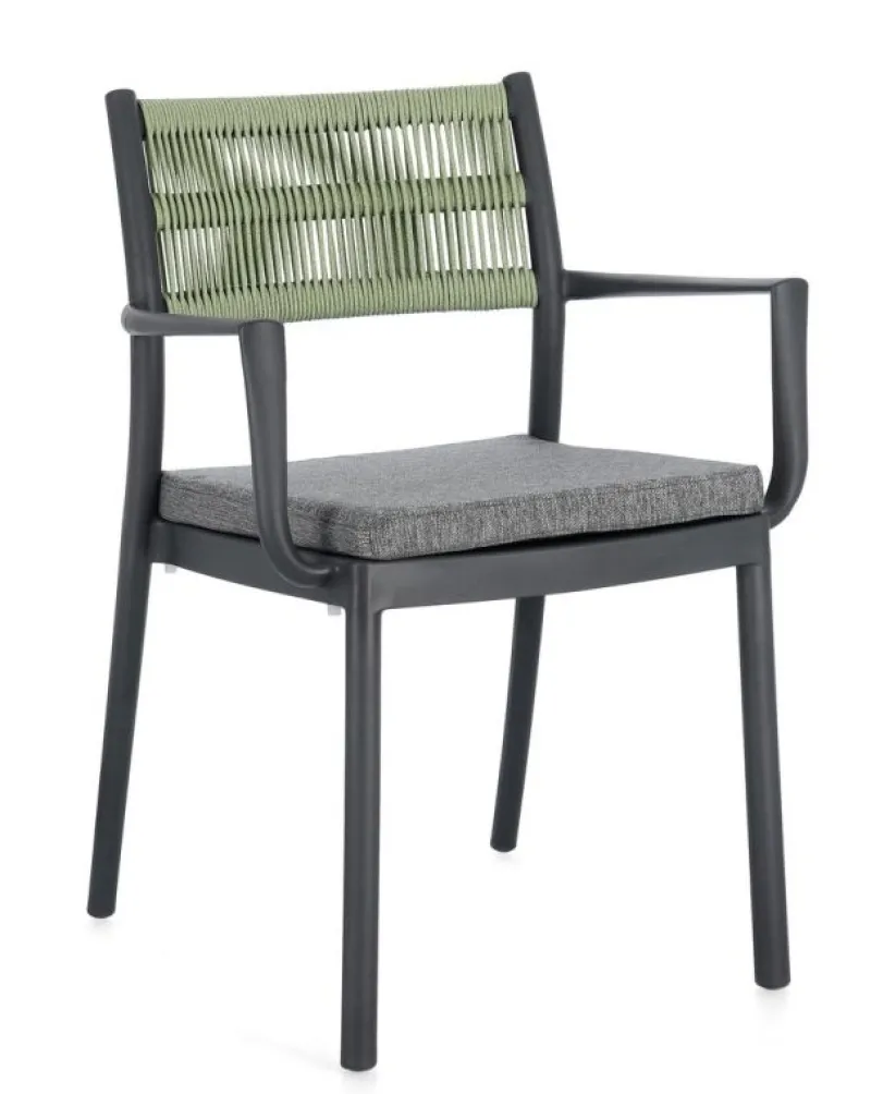 Discount Bizzotto SEDIA C-BR C-C ALVIN ANTRACITE/VERDE