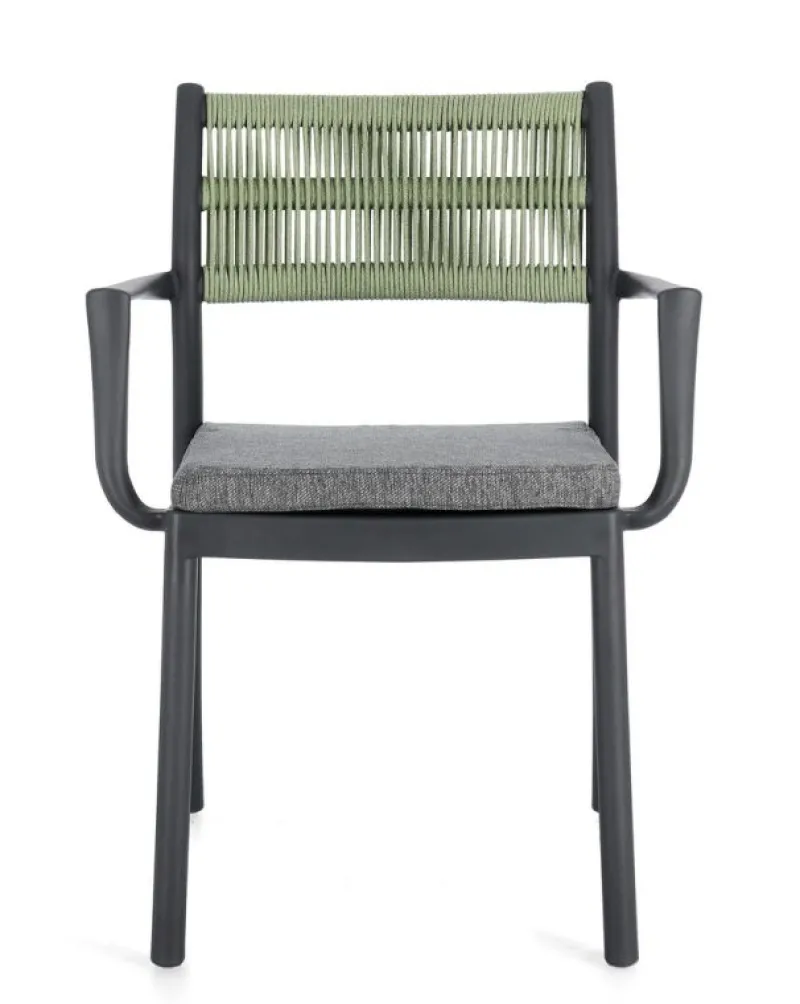 Discount Bizzotto SEDIA C-BR C-C ALVIN ANTRACITE/VERDE