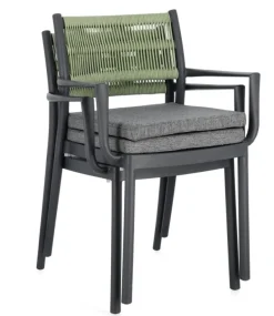 Discount Bizzotto SEDIA C-BR C-C ALVIN ANTRACITE/VERDE