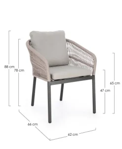 Bizzotto SEDIA C-BR C-C GALDANA ANTRACITE/KHAKI