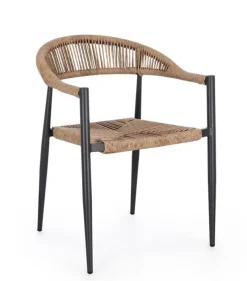 Clearance Bizzotto SEDIA C-BR JANDIA ANTRACITE/NATURAL