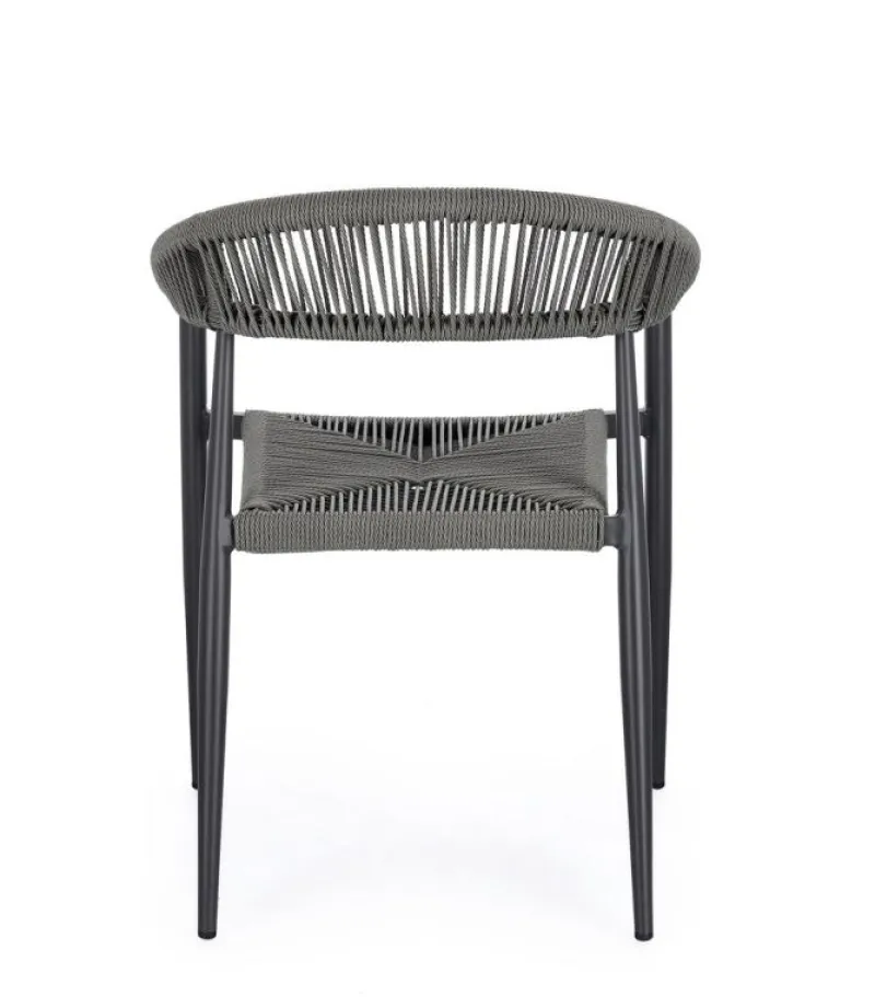 Outlet Bizzotto SEDIA C-BR JANDIA ANTRACITE/GRIGIO