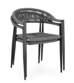 Outlet Bizzotto SEDIA C-BR JANDIA ANTRACITE/GRIGIO