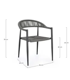 Clearance Bizzotto SEDIA C-BR JANDIA ANTRACITE/GRIGIO