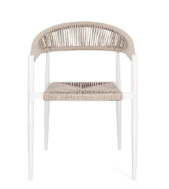 Outlet Bizzotto SEDIA C-BR JANDIA BIANCO/BEIGE