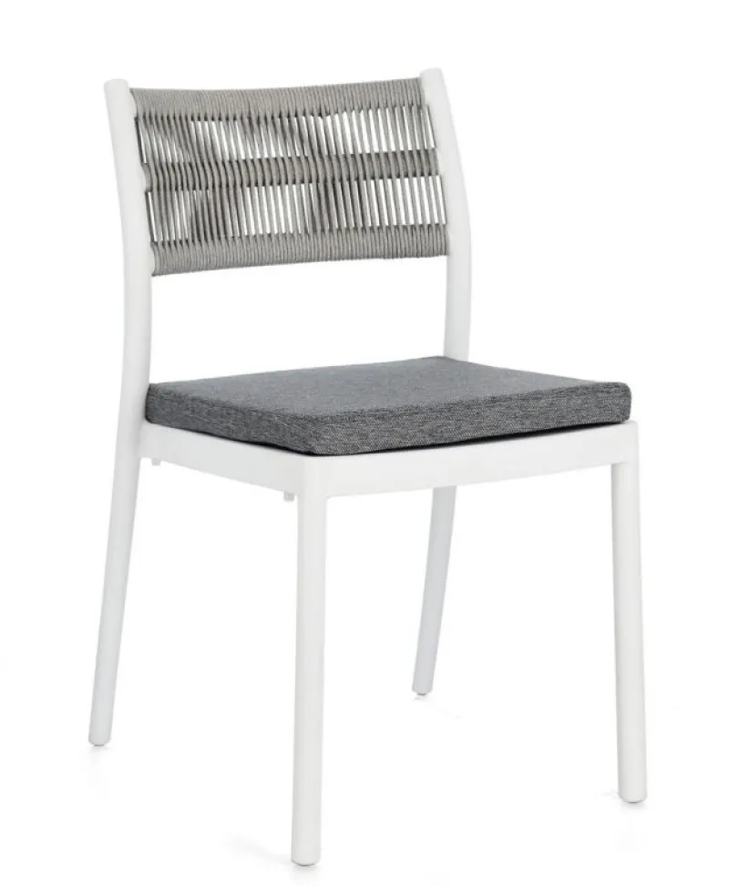 Clearance Bizzotto SEDIA C-C ALVIN BIANCO/GRIGIO CHIARO