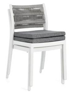Clearance Bizzotto SEDIA C-C ALVIN BIANCO/GRIGIO CHIARO
