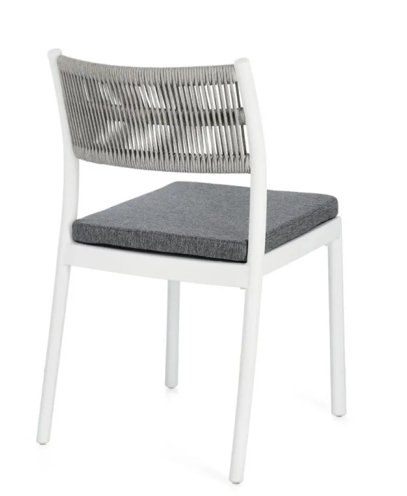 Clearance Bizzotto SEDIA C-C ALVIN BIANCO/GRIGIO CHIARO