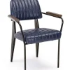 Best Bizzotto SEDIA CON BRACCIOLI IN ECOPELLE BLU - NELLY
