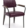 Sale Bizzotto SEDIA CON BRACCIOLI IN ECOPELLE BORDEAUX - NELLY