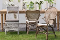 Outlet Bizzotto SEDIA CON BRACCIOLI IN FIBRE NATURALI - EDELINA