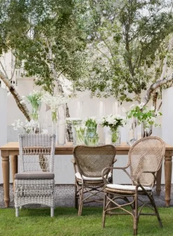 Outlet Bizzotto SEDIA CON BRACCIOLI IN FIBRE NATURALI - EDELINA