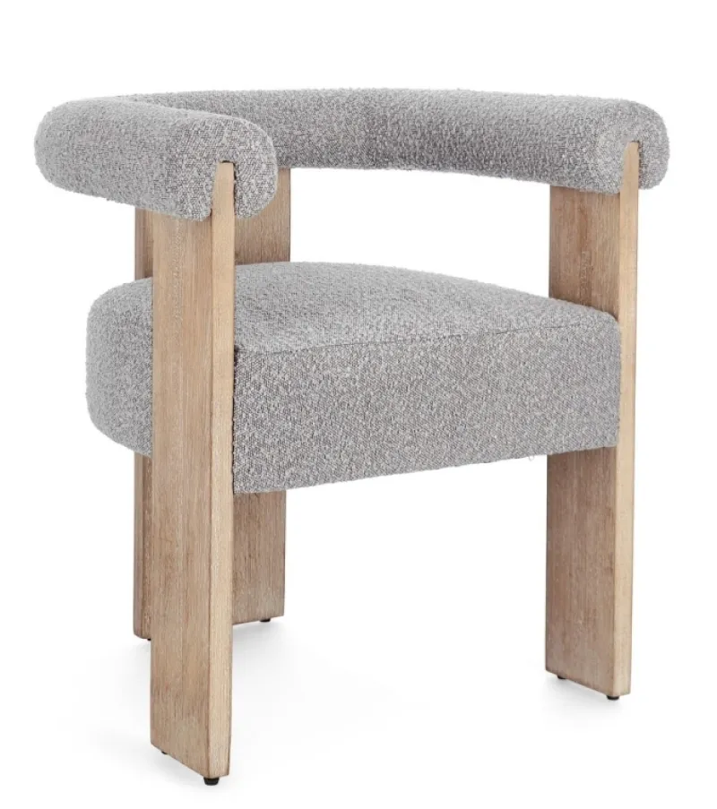 Online Bizzotto SEDIA EFFETTO BOUCLE' NATURALE GRIGIO - AGAPE