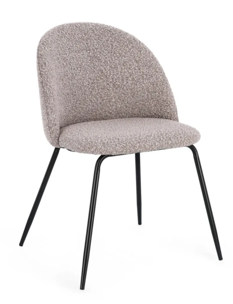 Discount Bizzotto SEDIA EFFETTO BOUCLE' NERO/VISONE - TANYA