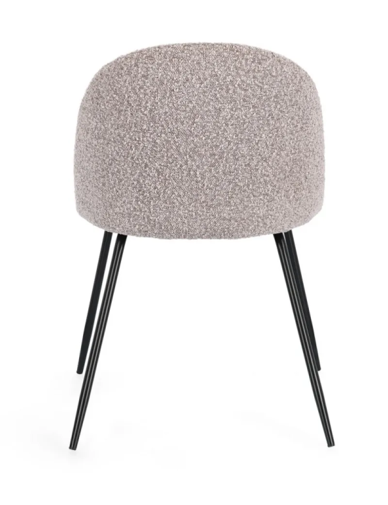 Discount Bizzotto SEDIA EFFETTO BOUCLE' NERO/VISONE - TANYA