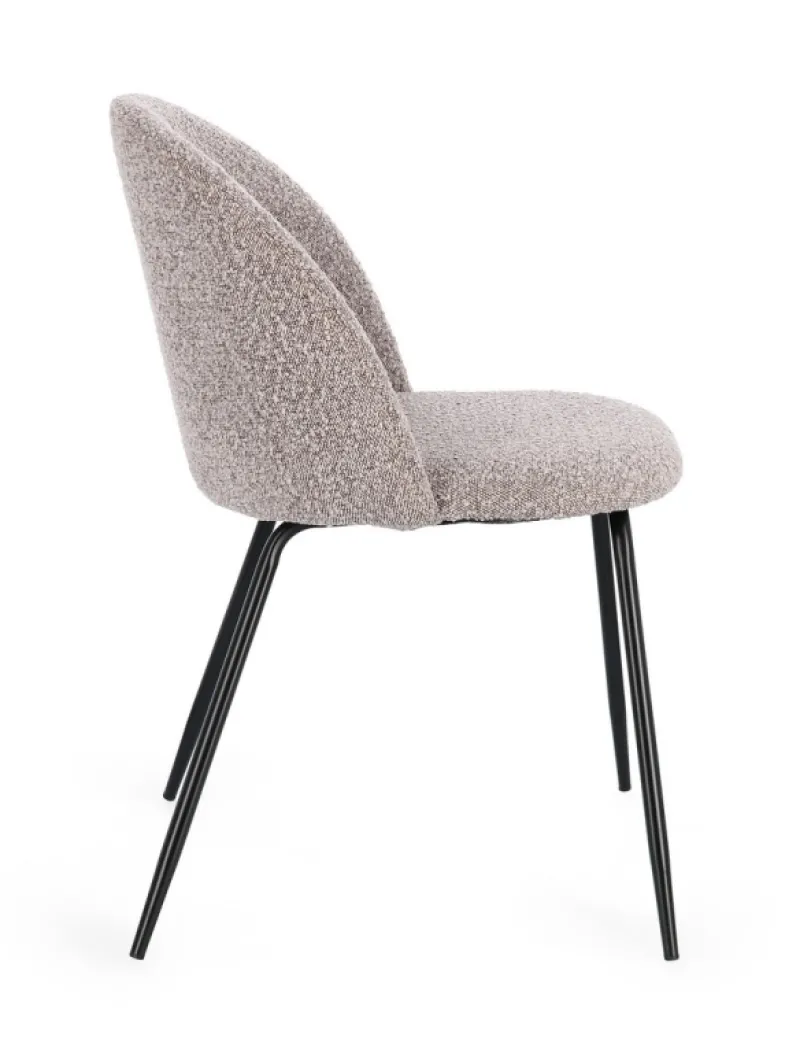 Discount Bizzotto SEDIA EFFETTO BOUCLE' NERO/VISONE - TANYA